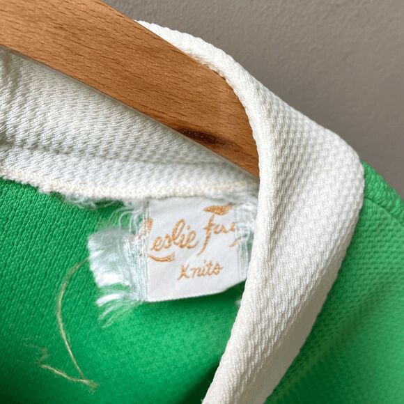 VTG 1960s Mod Green & White Dress M/L | Go-Go, Barbie, Mad Men Costume - Picture 4 of 8